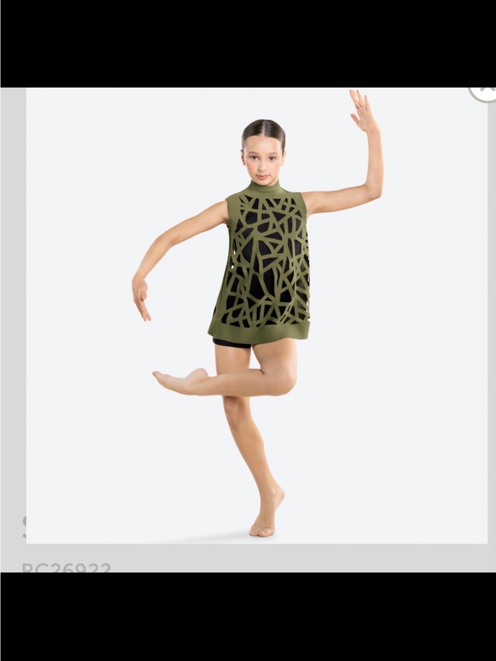Olive Green Geometric Cutout Dance Tunic